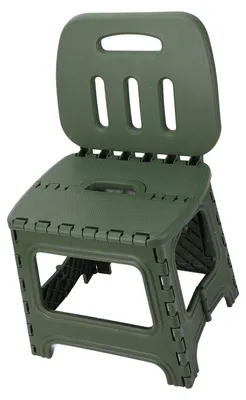 Image de Tabouret pliable en plastique PP, renforcé, portable, petit tabouret pour enfants avec poignée, idéal pour les activités de plein air, le camping, la pêche et les pique-niques. Couleur : vert