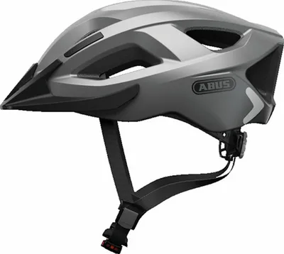 Produktbild von ABUS Stadthelm Aduro 2.0 - Allround-Fahrradhelm mit Licht - in sportivem Design für den Stadtverkehr - für Damen und Herren - Silber, Größe S (51-55 cm)