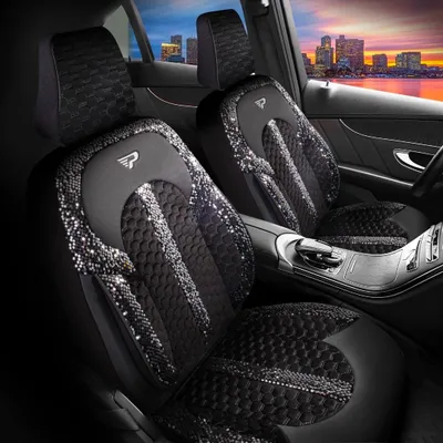 Immagine prodotto di Coprisedili Psc Nero – tessuto di lino – coprisedili universali per auto – vestibilità perfetta per oltre 3000 modelli di auto – set per sedili anteriori. Caratteristiche: set per sedili anteriori, colore: nero