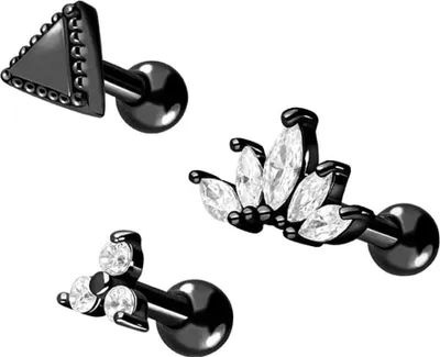 Produktbild von Ohrpiercing SET Chirurgenstahl Ohrpiercing MIX