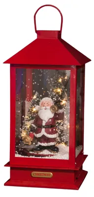 Produktbild von Laterne mit Weihnachtsmann, LED-Beleuchtung, beweglich, 38 cm