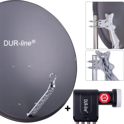 Produktbild von DUR-line Select 85/90cm Komplettanlage anthrazit + Octo LNB