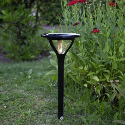 Produktbild von LED Solar Wegleuchte MERVIA - warmweiße LED - 40lm - H: 34cm - Dämmerungsensor - schwarz