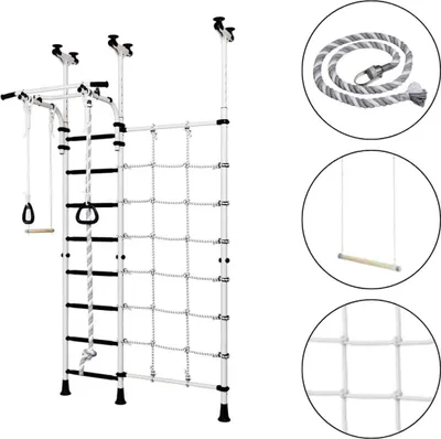 Produktbild von Wallbarz Sprossenwand kinderzimmer aus metal Funny Monkey 9D | Kletternetz Kinder indoor mit Deckenmontage