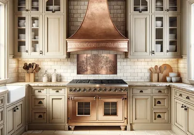 Obrázek produktu pro CopperAndCraft, Ručně vyráběný měděný splashback 100x50 cm, Nástěnný panel do kuchyně, Kovový Imitace, Elegantní nástěnné umění, Prémiový kovový design stěn EU