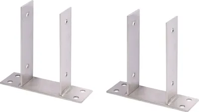 Immagine prodotto di Supporti per pali a U Alberts, da avvitare, in acciaio inossidabile, per pali in legno da 91 mm, altezza 200 mm