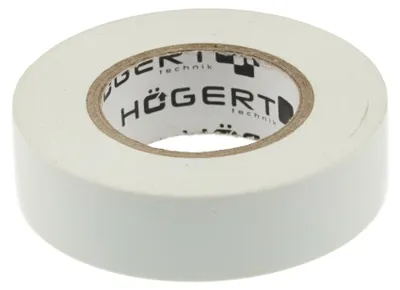 Imagen del producto de Cinta aislante de 0,13 mm x 19 mm x 20 m, color blanco – Para trabajos de reparación y montaje en instalaciones eléctricas | Högert Technik