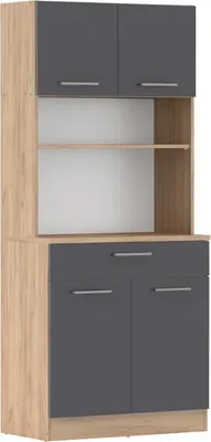 Produktbild von Kondela Viertüriges Sideboard Domis New - Artisan Oak / Graphite