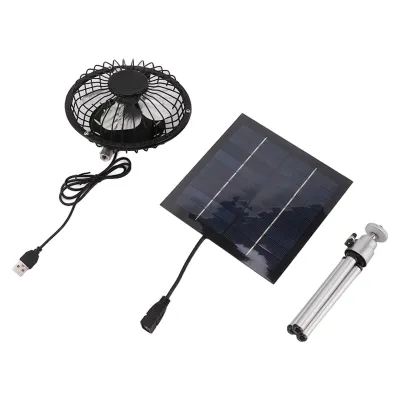 Obrázek produktu pro 20W ventilátor se solárním panelem, přenosný, solárně napájený USB ventilátor s držákem pro kempování, rybaření, cestování