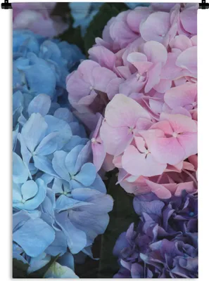 Produktbild von MuchoWow® Wandteppich Wandbehang Blumen - Strauch - Hortensie - Botanisch 90x135 cm Tapisserie Dekoration Wandtuch - Baumwolle - Wandskulptur