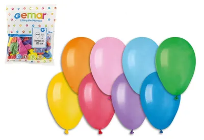 Obrázek produktu pro Balonek/Balonky nafukovací 7" průměr 19cm 100ks v sáčku karneval