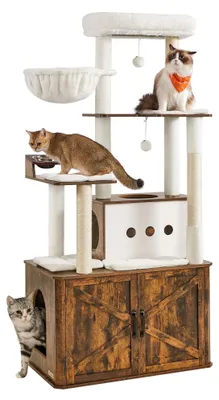 Productafbeelding van Feandrea kraboom, 170 cm hoog, met grote holte en kattenbakopslag