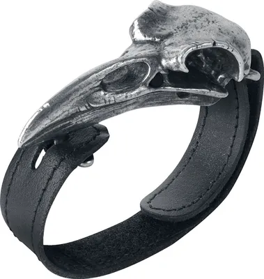Produktbild von Alchemy Gothic Lederarmband Uni Rabenschädel Standard Standard