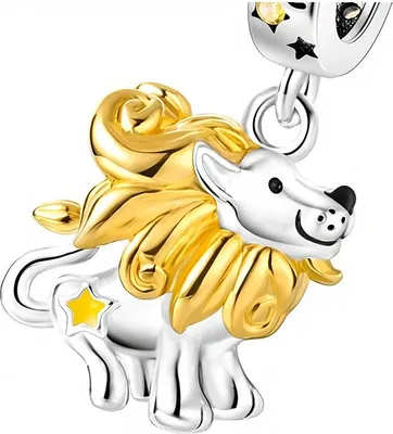 Image de Pendentif Pandora avec signe astrologique Lion (Trusky Charms)