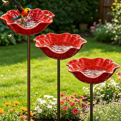 Produktbild von Solidchoice – Vogelbad mit Insektenhotel und dekorativem Gartel