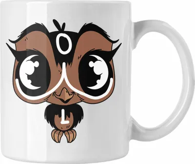 Produktbild von Trendation - Eulen Tasse Geschenk für Eulenliebhaber (Weiß)