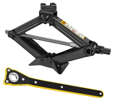 Immagine prodotto di Sollevatore a pantografo - Sollevatore meccanico 2 t - Portata 10,5–38,5 cm - Portatile con manovella - Adatto per SUV e autovetture - Per il cambio gomme