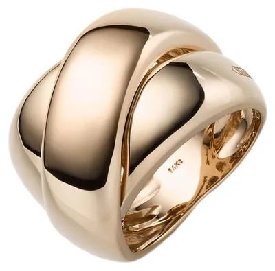 Produktbild von Breiter Ring Damenring aus 585 Gold Rotgold glänzend Breite 19mm Innenumfang 58mm  Ø18.5mm