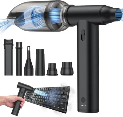 Obrázek produktu pro Elektrický foukač vzduchu – mini vysavač – rychlé čištění – funkce 2 v 1 – 125 000 RPM – černý