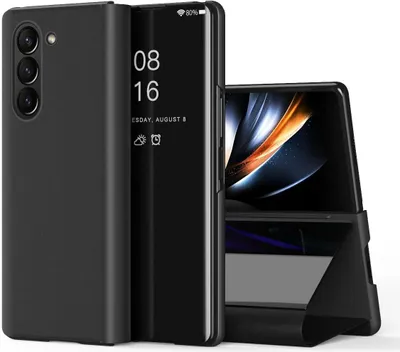 Produktbild von König Design Hülle kompatibel mit Kunstleder Handyhülle - Handy Case Schwarz