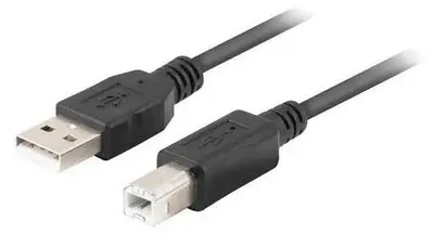 Produktbild von Lanberg USB 2.0 Kabel USB-A(M)->USB-B(M) 1,8 m Schwarz Ferritbox