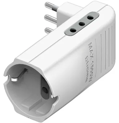 Productafbeelding van S3615DE Ruimtebesparende Adapter met 2 Stopcontacten, Wit, 10 A