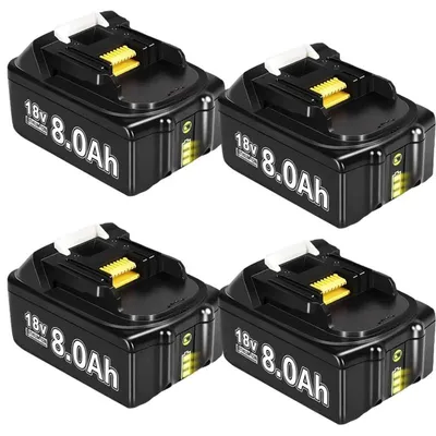 Produktbild von Wiederaufladbare Lithiumbatterie, 8000mAh Kapazität, 18V Spannung, 4STK 8.0Ah