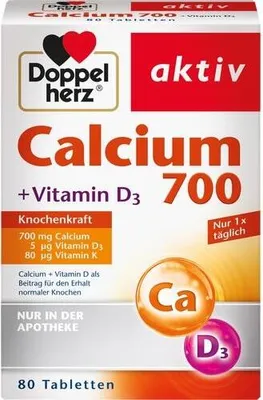 Immagine prodotto di Doppio Cuore Calcio 700+Vitamina D3 Compresse 80 Capsule