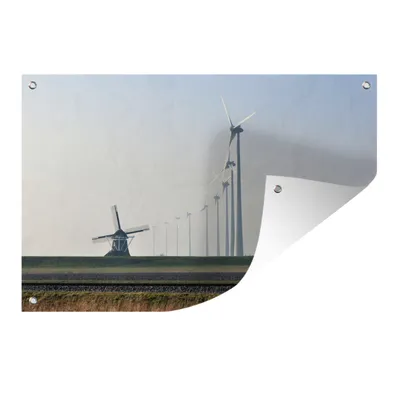 Obrázek produktu pro MuchoWow® Zahradní plakáty - Větrné turbíny v Eemshavenu - 80x120 cm - Zahradní dekorace