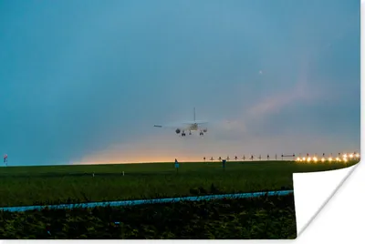 Produktbild von MuchoWow® Poster Landebahn Schiphol bei Sonnenaufgang 30x20 cm - Plakate - Print