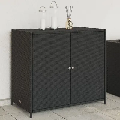 Obrázek produktu pro Zahradní skříň černá 83x45x76 cm polyratan