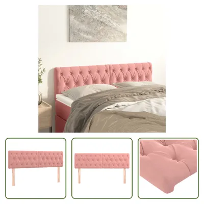 Produktbild von The Living Store Kopfteile 2 Stk. Rosa 72x7x78/88 cm Samt
