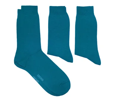 Produktbild von Herren Business Socken 3-er Pack aus Baumwolle Natur Blossom Petrol Größe 43-46