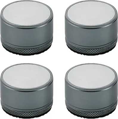 Obrázek produktu pro Sada 4 nastavitelných kovových nožiček, šedá, výška 2,7–4 cm, průměr 40 mm, pro židle, stoly a pohovky