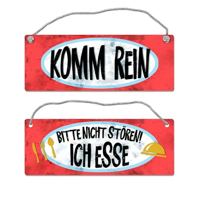 Produktbild von Bitte nicht stören - ich esse Wendeschild mit Kordel Schild Türschild Dangler