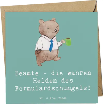 Produktbild von Mr. & Mrs. Panda Klappkarte Beamtin Heldin - Meeresbrise - Geschenk, handgefertigte Geschenke, Humor, anlasskarte, faltkarte, Geburtstag, Berufsalltag, Glückwunschkarte