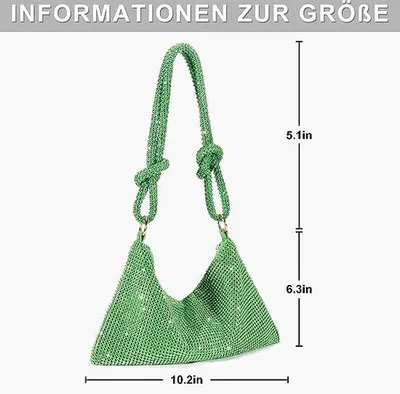 Produktbild von Famanu Clutch elegante Handtasche mit Glitzer - Schwarz
