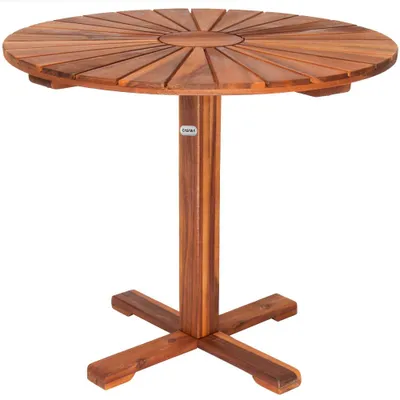 Produktbild von CASARIA® Gartentisch Balkontisch Wetterfest Holz Rund ⌀70,5cm 80kg Belastbarkeit Balkon Garten Terrasse Tisch Terrassentisch Holztisch Akazie