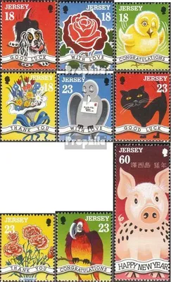 Produktbild von Briefmarken GB - Jersey 1995 Mi 678-686 (kompl.Ausg.) postfrisch Grußmarken