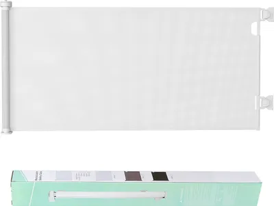 Obrázok produktu pre COMOMY Výsuvná detská bránka na schody, bránka pre psov 0-140 cm na vchodové dvere a chodby, bezpečnostná bránka pre deti a domáce zvieratá, biela