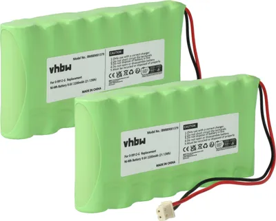 Produktbild von vhbw 2x Akku Ersatz für Visonic GP220AAH8BMX für Alarmanlage, Alarmsystem (2200 mAh, 9,6 V, NiMH)