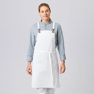Produktbild von Latzschürze B 70 x L 80 cm, weiß : weiß : 65% Polyester 35% Baumwolle