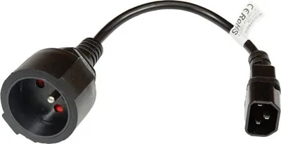 Image de ASI réductrice 230V 1 prise / ASI. Longueur du câble 23 cm (CEE 7/5 à IEC320 C14 réduction)