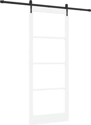 Produktbild von vidaXL Schiebetür ORKDAL Weiß 93 x 232 cm Massivholz Kiefer und Glas
