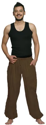 Productafbeelding van "Triangle" trainingsbroek - loszittende broek voor yoga & fitness, heren, kleur: koffie