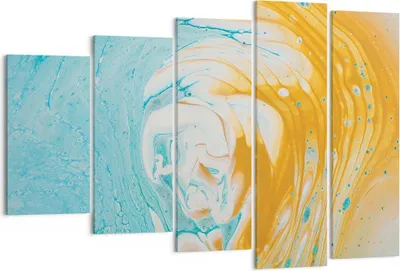 Produktbild von Bild auf Leinwand - Leinwandbild - 5 Teile - Abstraktion verschüttet Farben - 150x100cm - Wand Bild - Wanddeko - Wandbilder - Leinwanddruck - Bilder - Wanddekoration - Leinwand bilder - EG150x100-4742