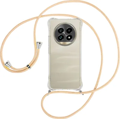 Produktbild von Handykette Backcover-Schutzhülle mit Band (Metall silberfarben) für Realme 13 Pro 5G - Goldkordel