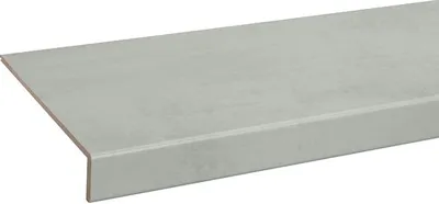 A close-up, angled view of a light gray concrete step edge.