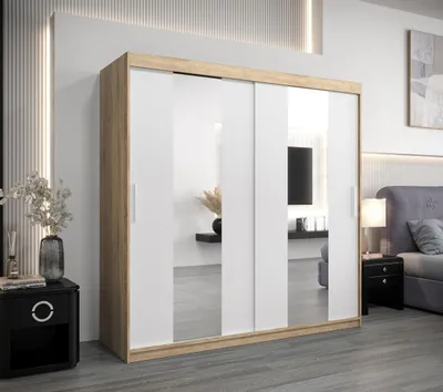 Produktbild von Kleiderschrank ALICE – Breite 200 cm, Sonoma-Eiche / Weiß