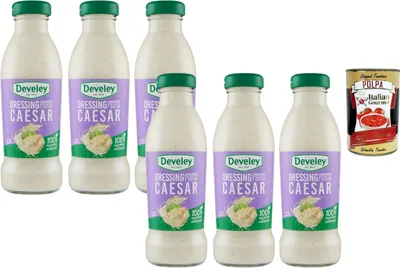 Produktbild von Italian Gourmet Caesar Dressing 6 x 230 g, cremiges Salatdressing für Caesar Salad, Dip & Sandwich, würzig mit Kräutern, ideale Küche & Vorratspack für Salat, Wraps, Chicken + Italian Gourmet Polpa